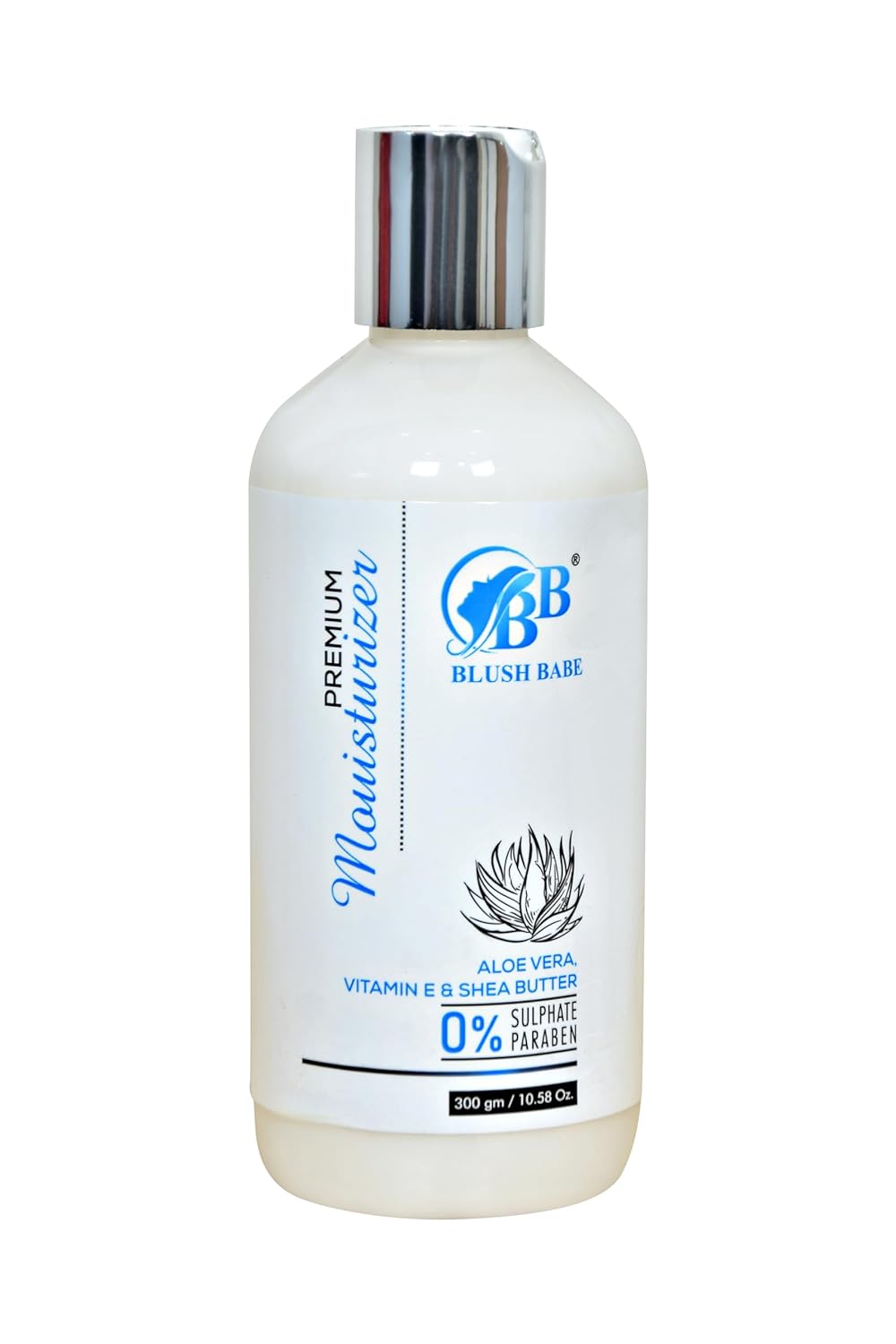 BLUSH BABE Premium Mouisturizer | Vitamin E Moisturizer for face || Daily moisturizer for body || For all skin type || Aloe vera and Shea Butter || 0% Sulphate and 0% Paraben || 300gm